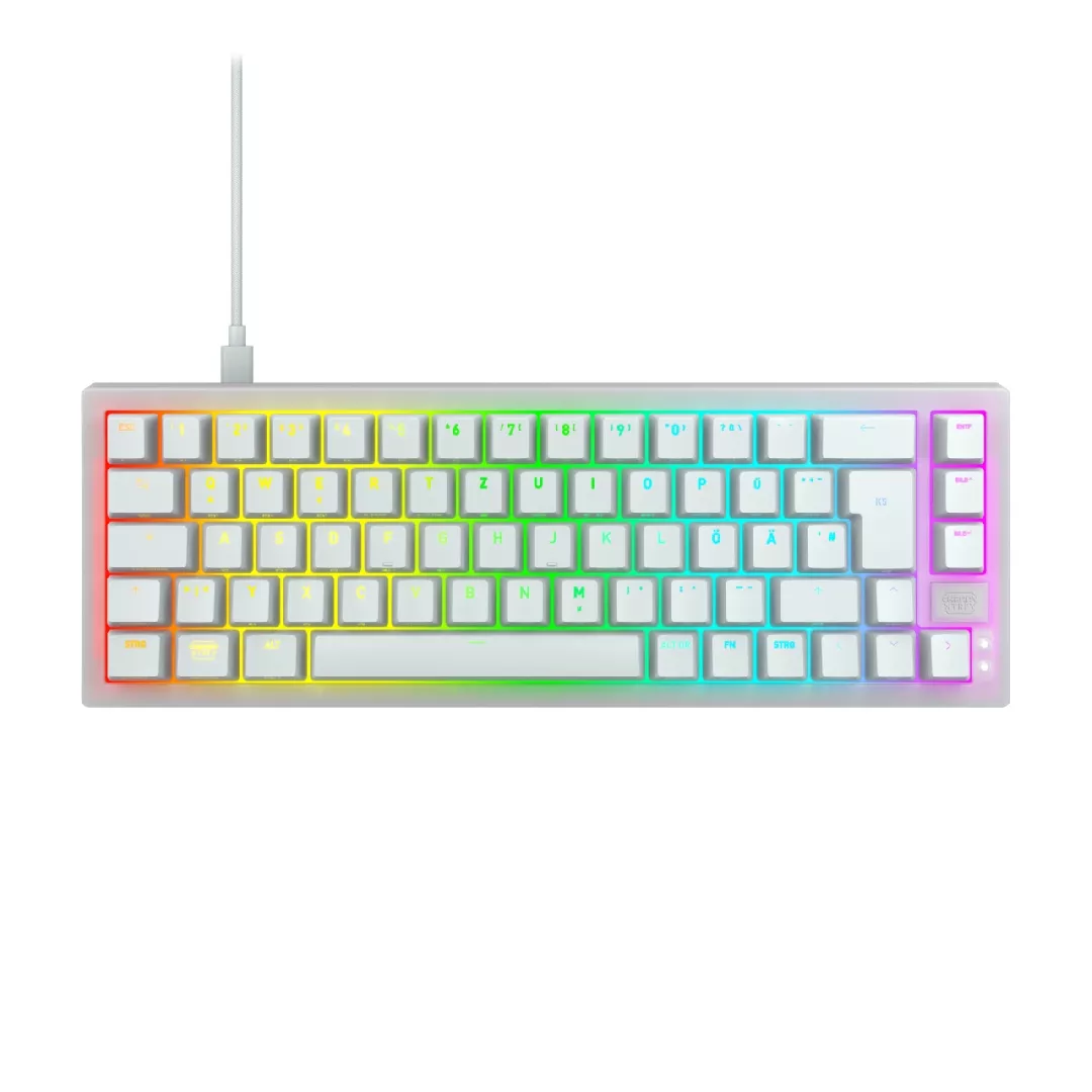 CHERRY K5V2 Compact tastatūra Speļu USB QWERTZ Vācu Balts