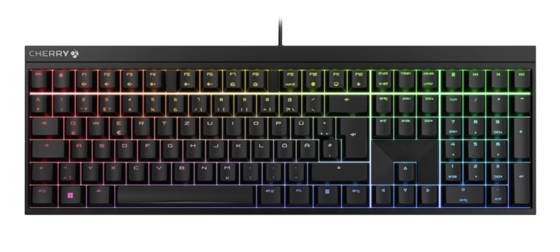 CHERRY MX 2.0S tastatūra Speļu USB QWERTZ Vācu Melns