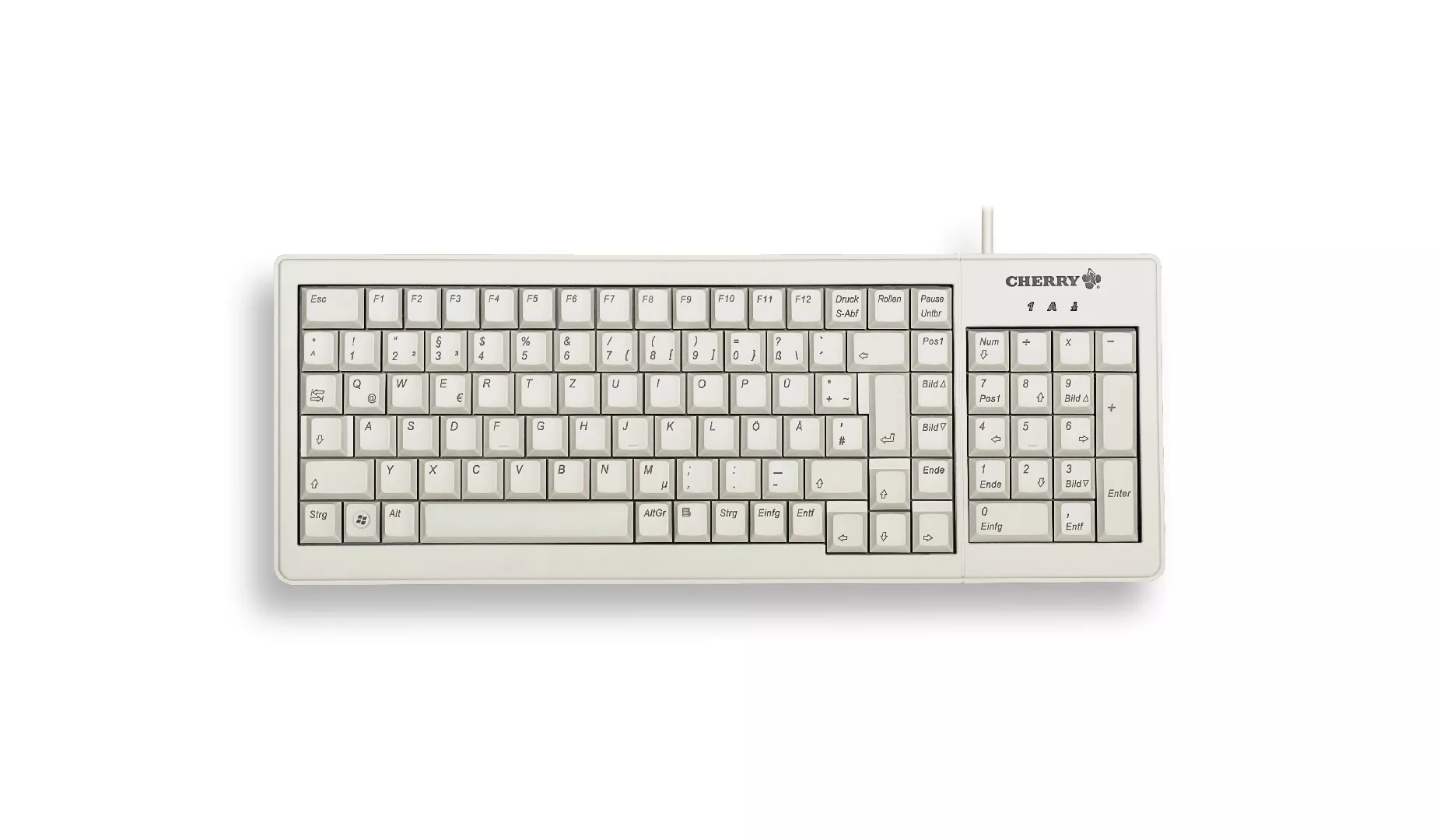 CHERRY XS G84-5200 tastatūra Birojs USB + PS/2 AZERTY Franču Pelēks