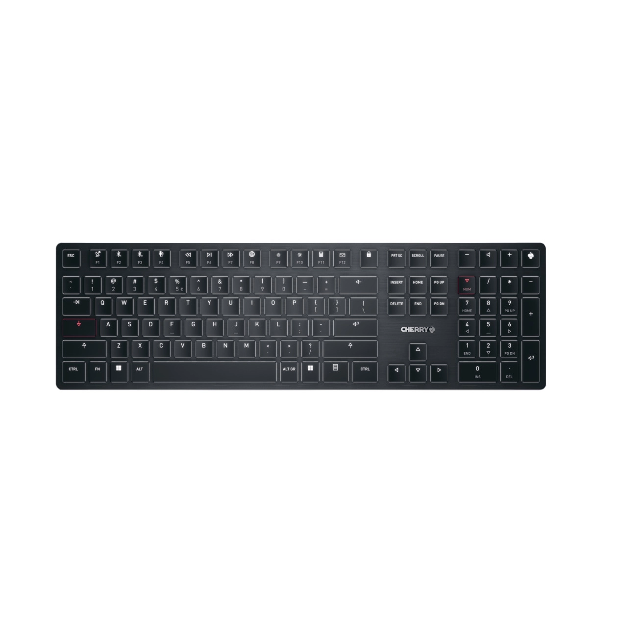 CHERRY KW X ULP tastatūra Universāls USB + RF Wireless + Bluetooth QWERTY US International Melns