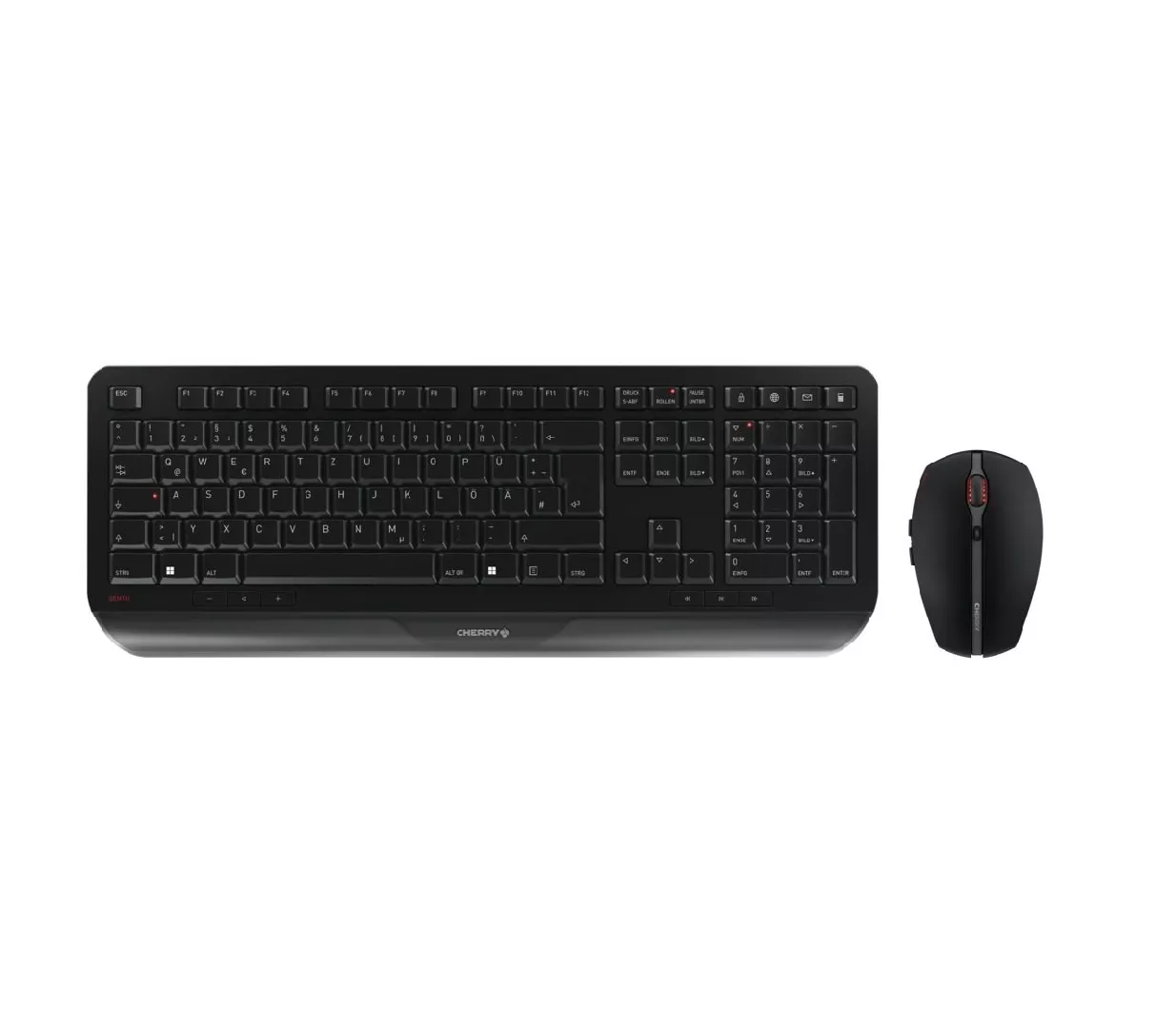CHERRY JD-7000DE-2 tastatūra Pele iekļauta Mājas/Biroja RF Bezvadu QWERTZ Vācu Melns
