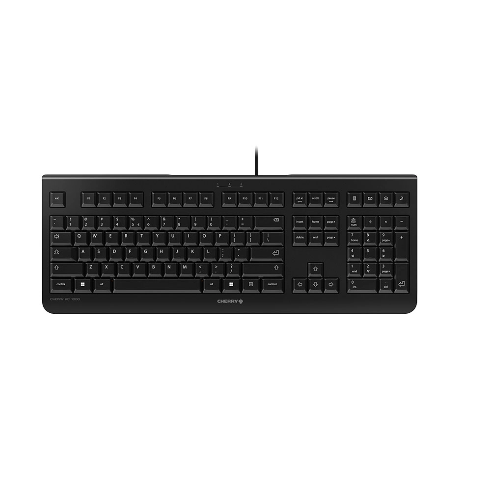 CHERRY KC 1000 tastatūra Birojs USB QWERTY Amerikāņu angļu valoda Melns