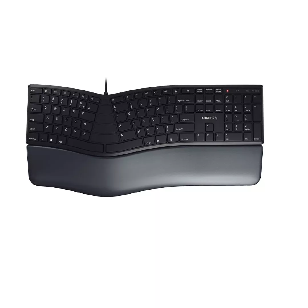 CHERRY KC 4500 ERGO tastatūra Universāls USB QWERTY Amerikāņu angļu valoda Melns