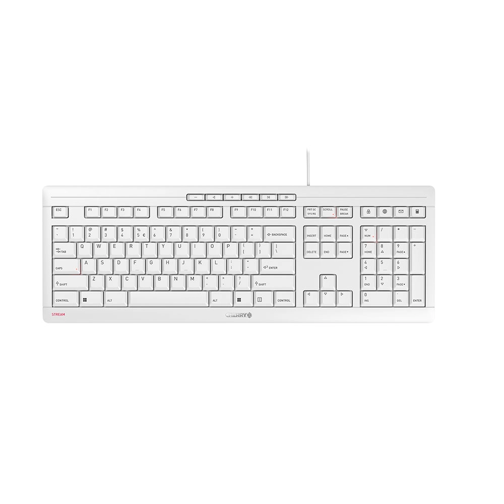 CHERRY STREAM tastatūra Office USB QWERTY US English White