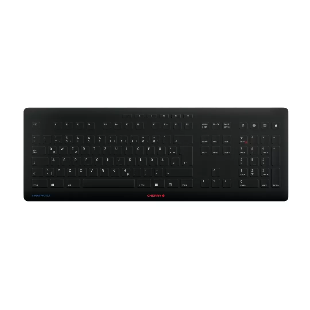 CHERRY Stream tastatūra Universāls RF bezvadu + USB QWERTZ Vācu Melns