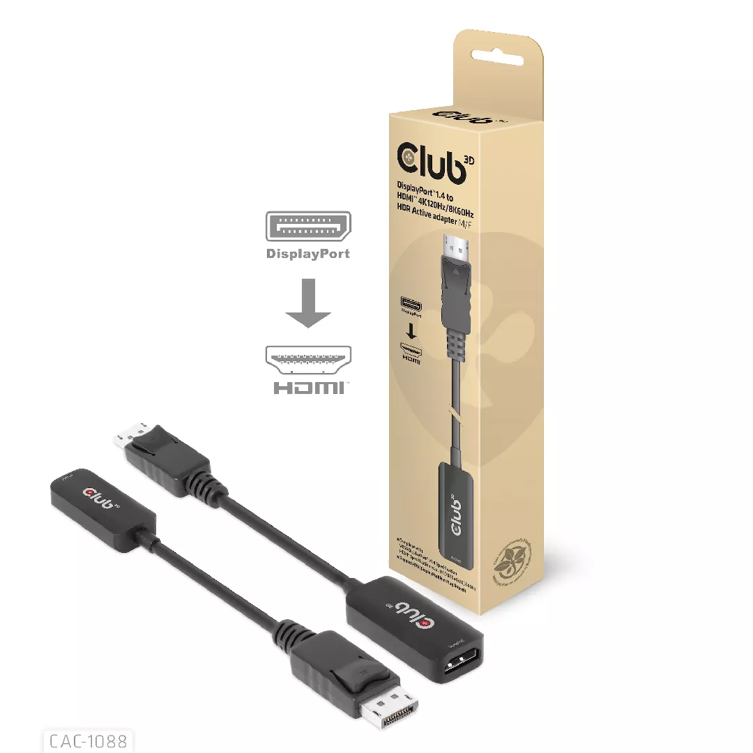 CLUB3D DisplayPort1.4 to HDMI 4K120Hz/8K60Hz