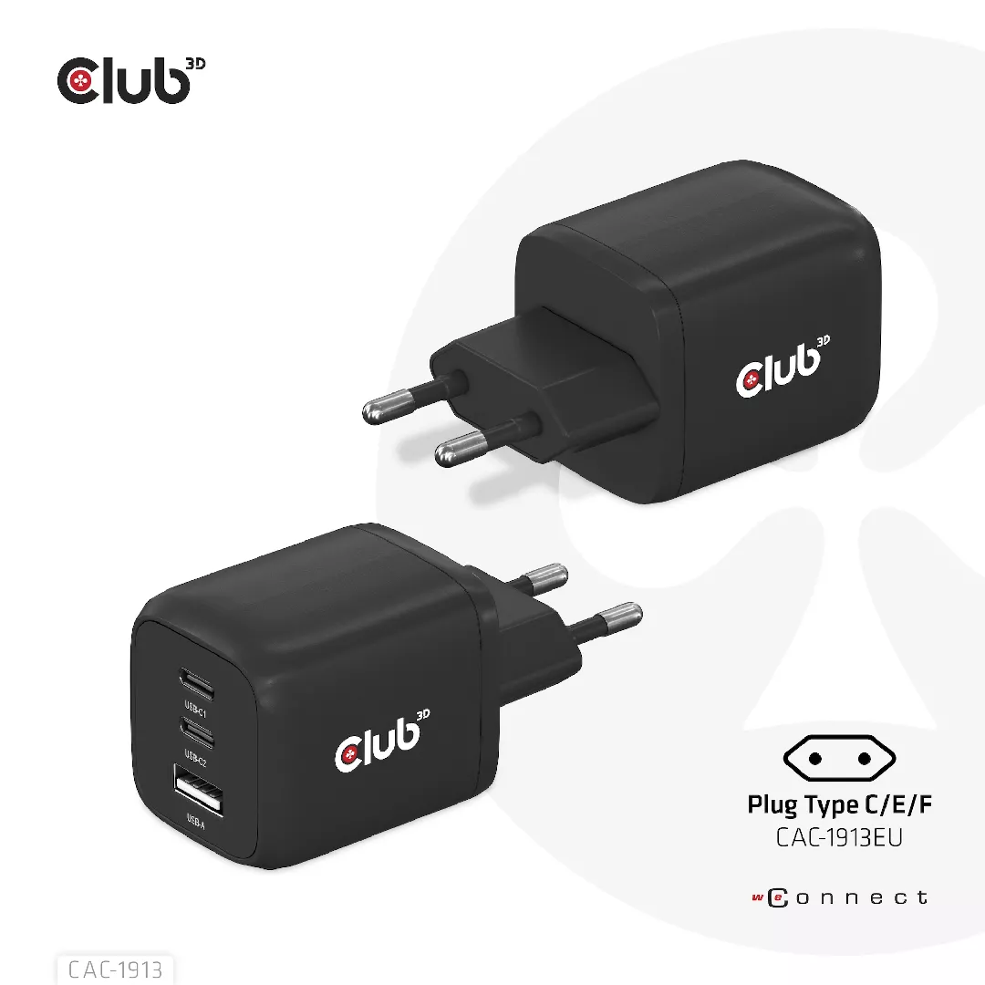 CLUB3D Travel Charger PPS 65Watt GAN