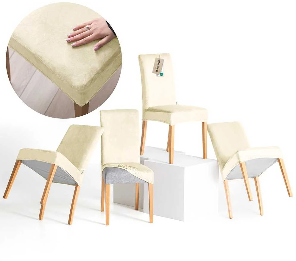 Chair covers 48×48×58+10 cm beige Restilo