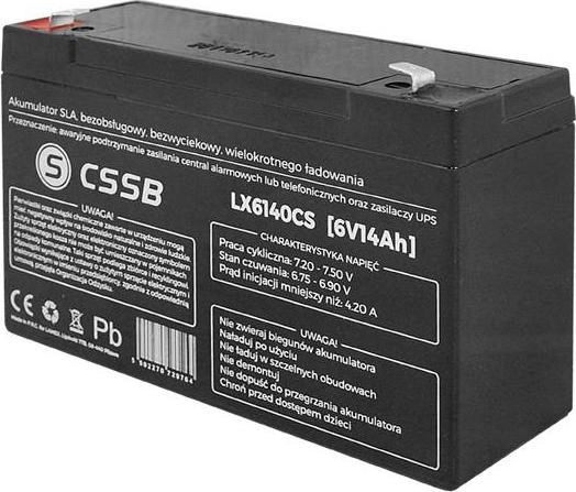 CSSB Gel battery 6V 14Ah LX6140CS