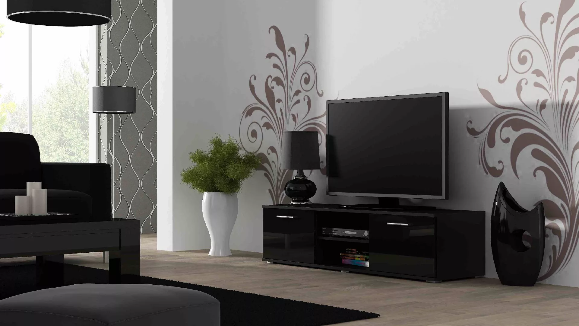 Cama TV stand SOHO 140 black/black