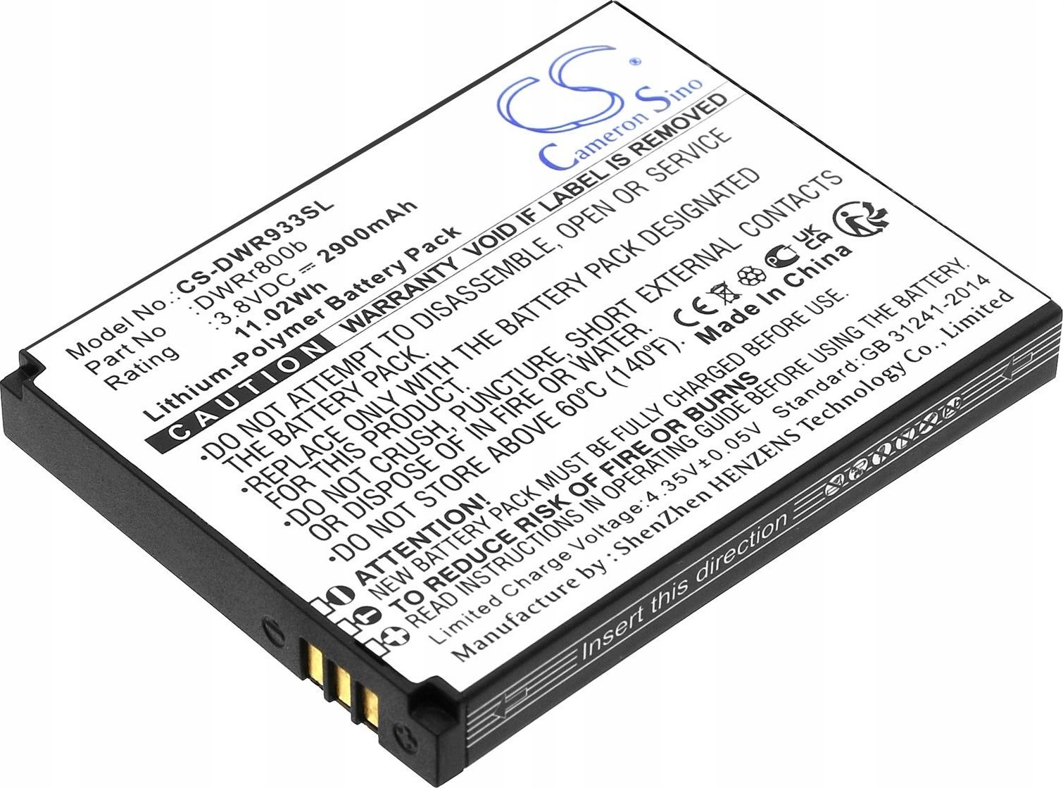 Cameron Sino Akumulator Bateria Typ Dwrr800b
