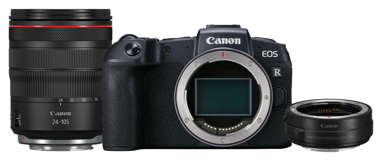 Canon EOS RP Body + RF 24-105mm f/4L IS USM lens + Mount Adapter EF- R MILC 26,2 MP CMOS 6240 x 4160 pikseļi Melns