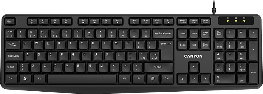 CANYON keyboard KB-1 EN Wired Black