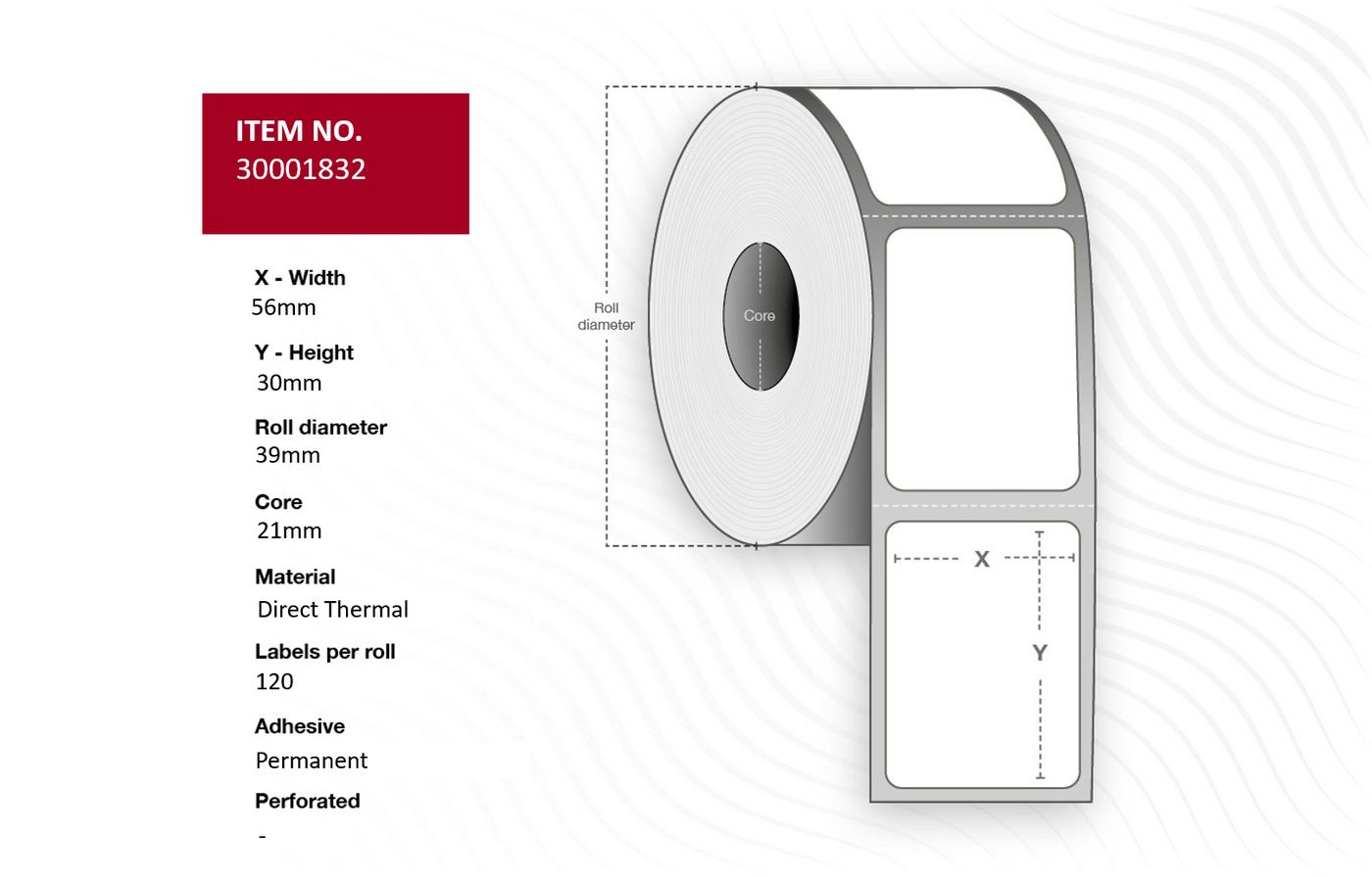 Capture 30001832 printer label White 30001832