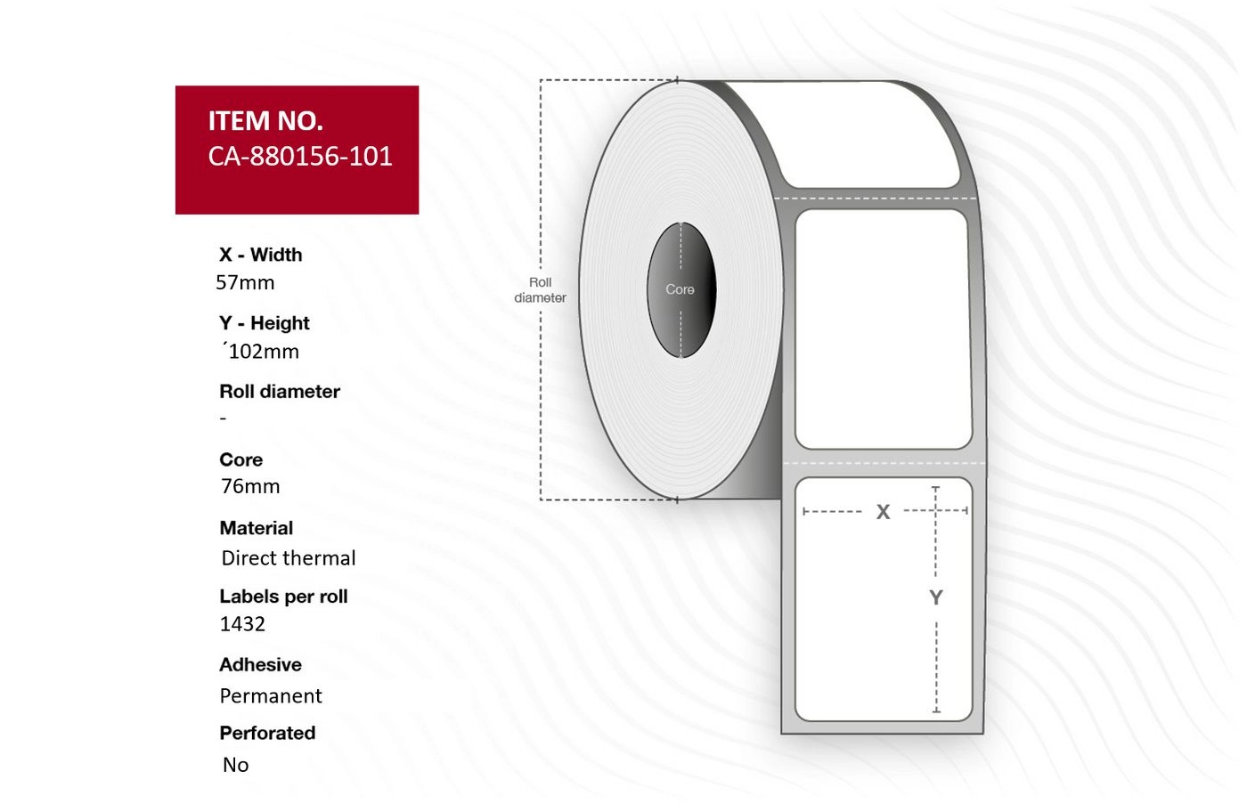Capture CA-880156-101 printera etiķete CA-880156-101 Label