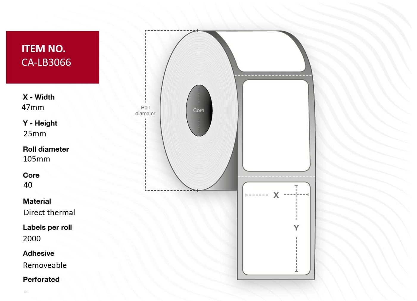 Capture CA-LB3066 printer label White CA-LB3066