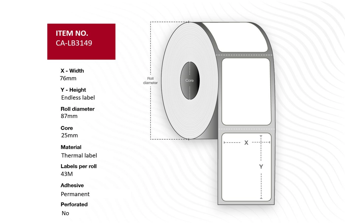 Capture CA-LB3149 printera etiķete CA-LB3149 Label
