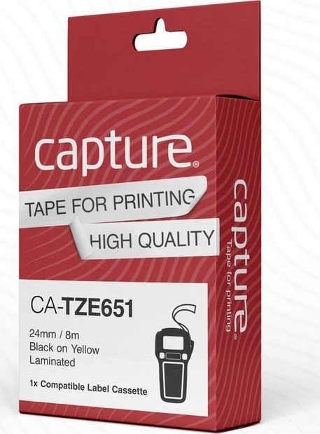 Capture CA-TZE651 label-making tape Black on