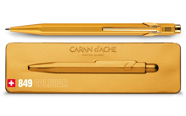 Caran d-Ache 849 Goldbar Blue Clip-on