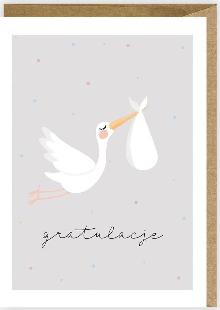 Cardie Stork greeting card eco envelope