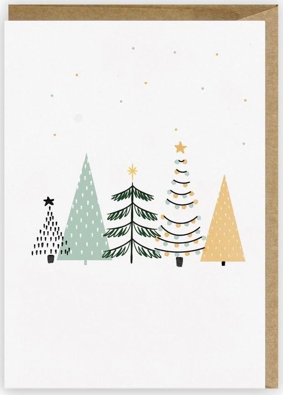 Christmas card Christmas trees eco envelope