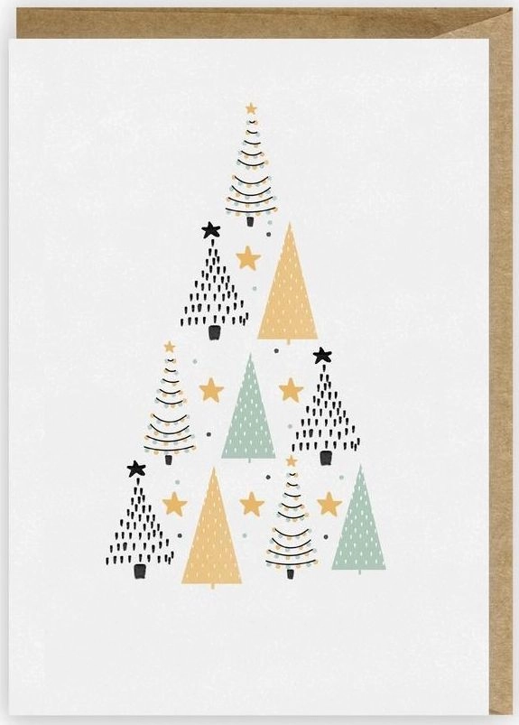Christmas card Mint and gold Christmas