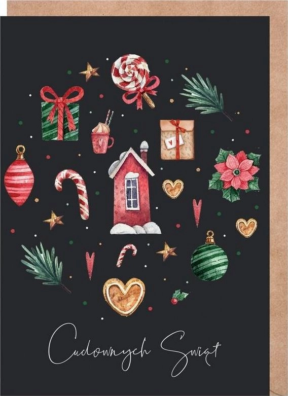 Cardie Kartka Boże Narodzenie Bombka eko