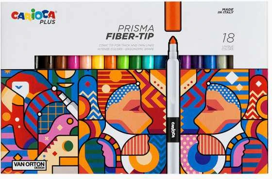 Flomasteriai CARIOCA Plus Prisma 18 spalvų