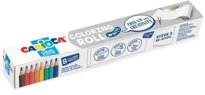 Adhesive coloring paper in a roll