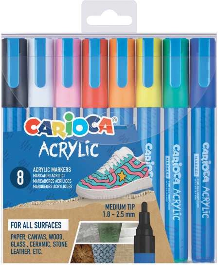 Acrylic markers CARIOCA 8 pcs. 1
