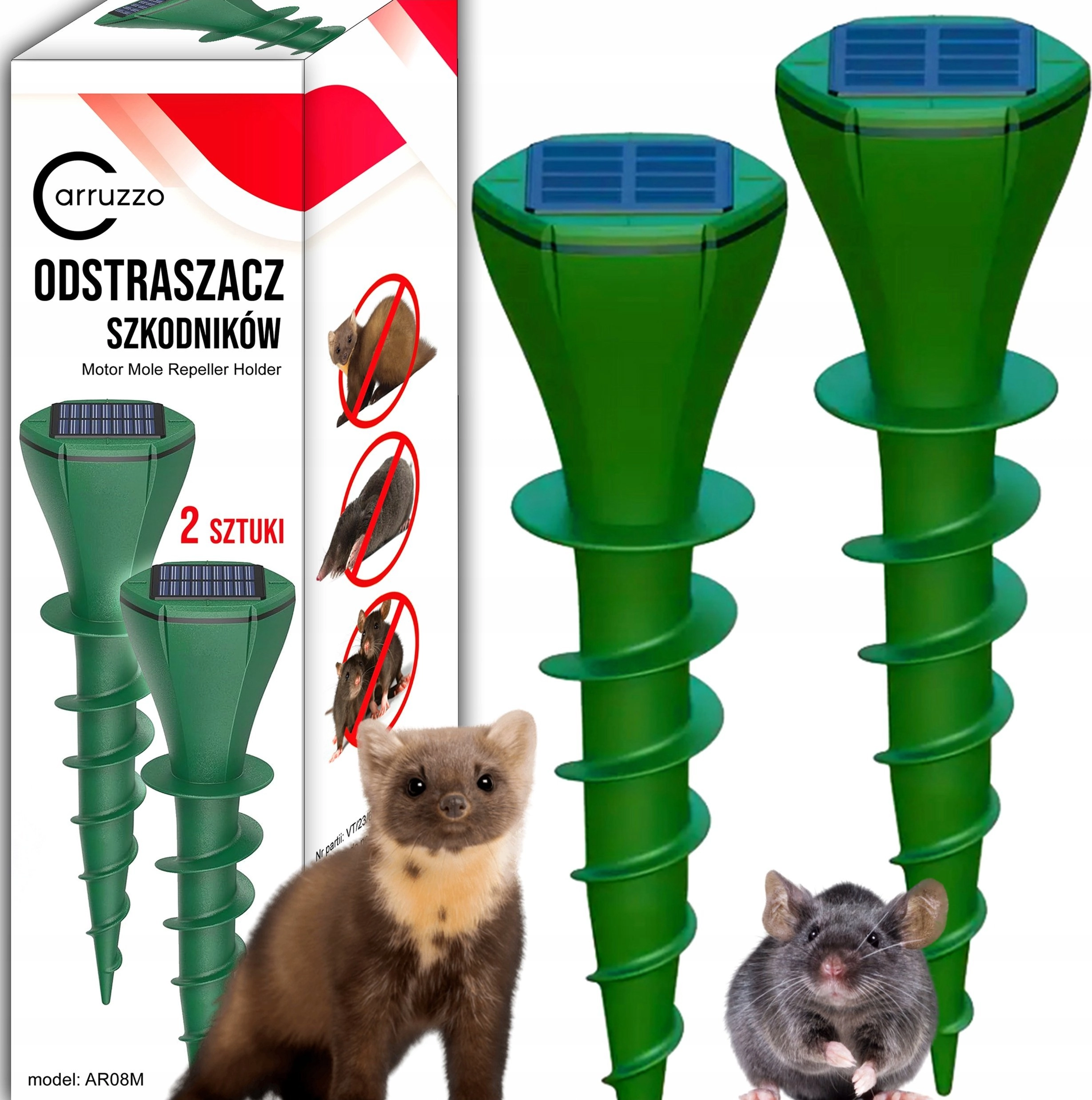 Carruzzo Odstraszasz kretów solarny 2 szt