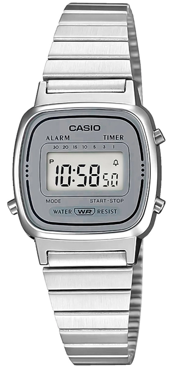 Casio pulkstenis Sieviešu pulkstenis Retro Silver (LA670WEA-7EF)