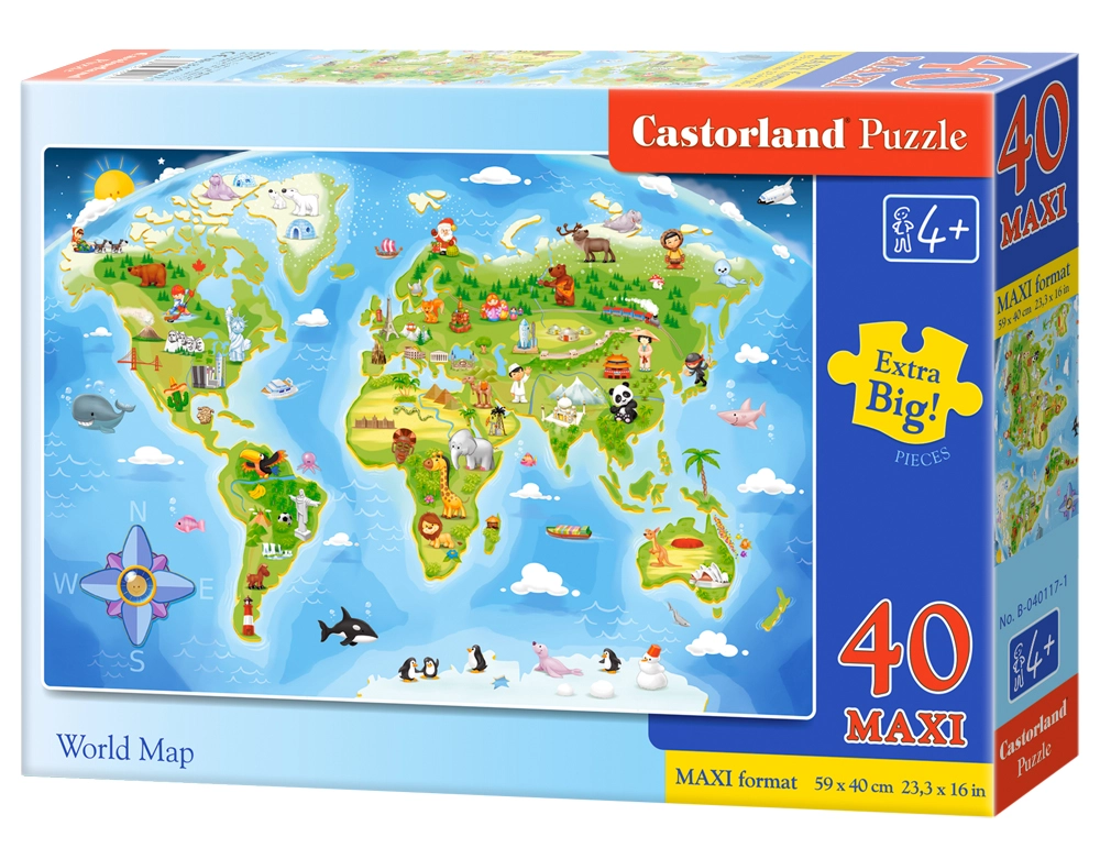 Castorland World Map 40 pcs Jigsaw