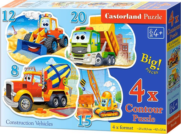 Castorland Puzzle x4 - Construction vehicles