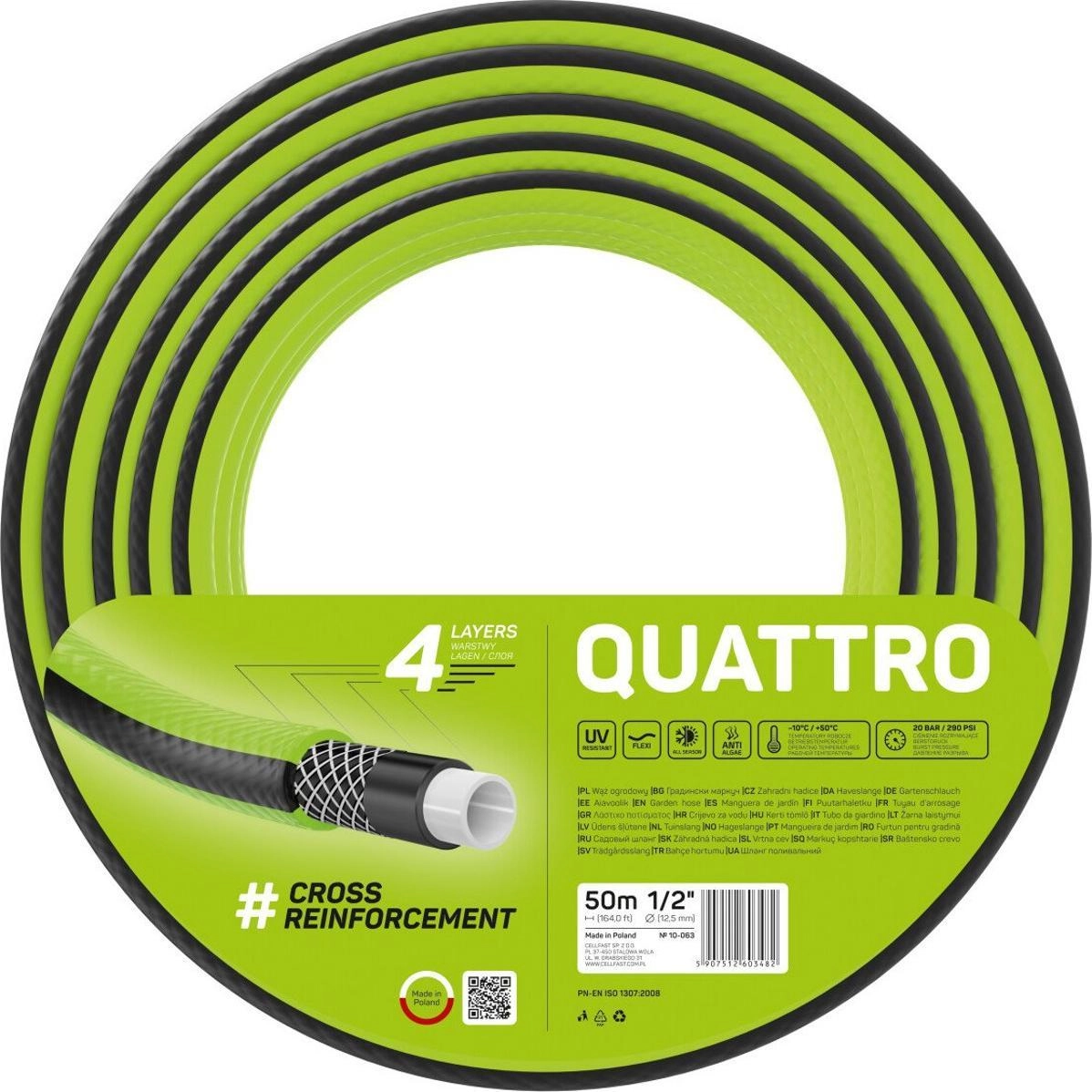 Cellfast Quattro garden hose 1/2`` 50m