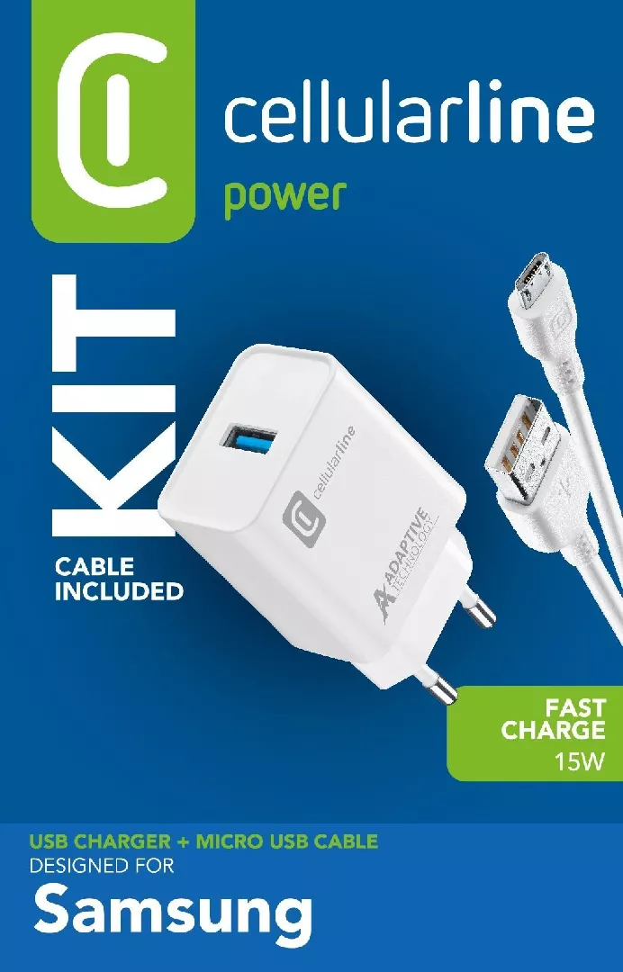 Cellularline Adaptive Fast Charger Kit 15W