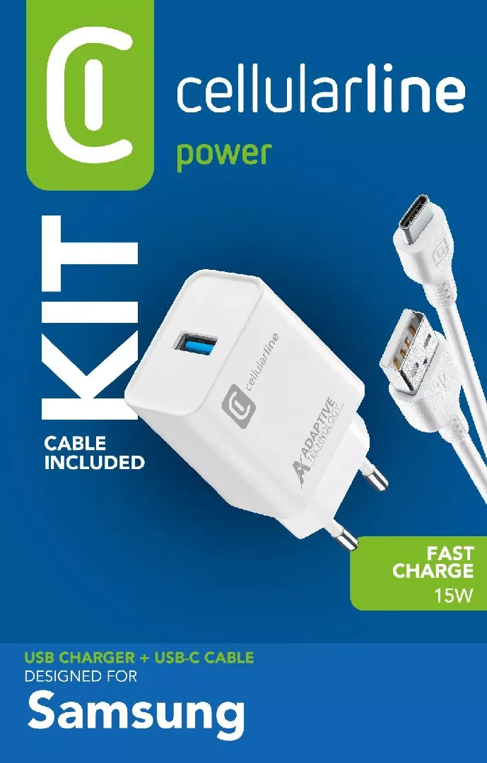 Cellularline Adaptive Fast Charger Kit 15W