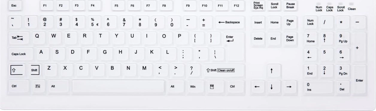 Contour Design Active Key AK-C8100F-FU1-W/US tastatūra Medical RF Wireless QWERTY US English White