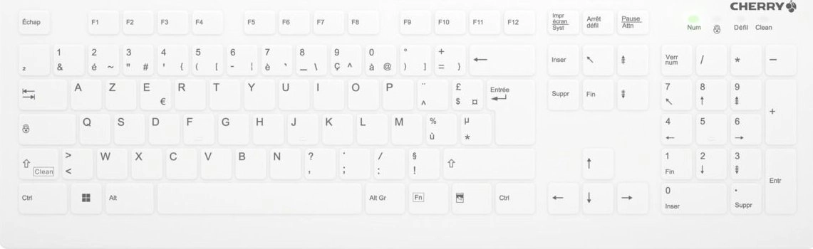 Contour Design Active Key AK-C8112 tastatūra Medicīnisks USB AZERTY Franču Balts