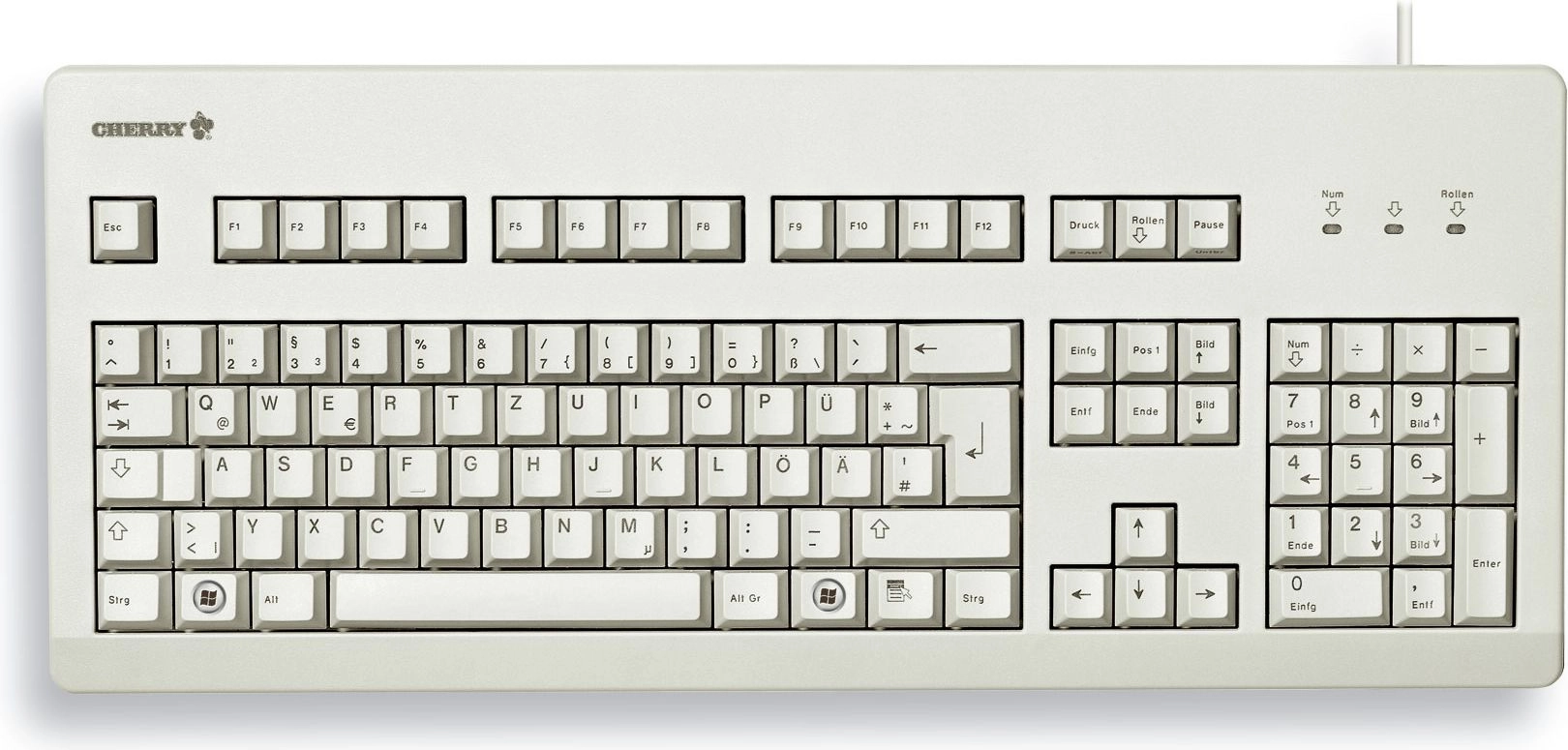 CHERRY G80-3000 tastatūra Universāls USB QWERTY Britu angļu valoda Pelēks