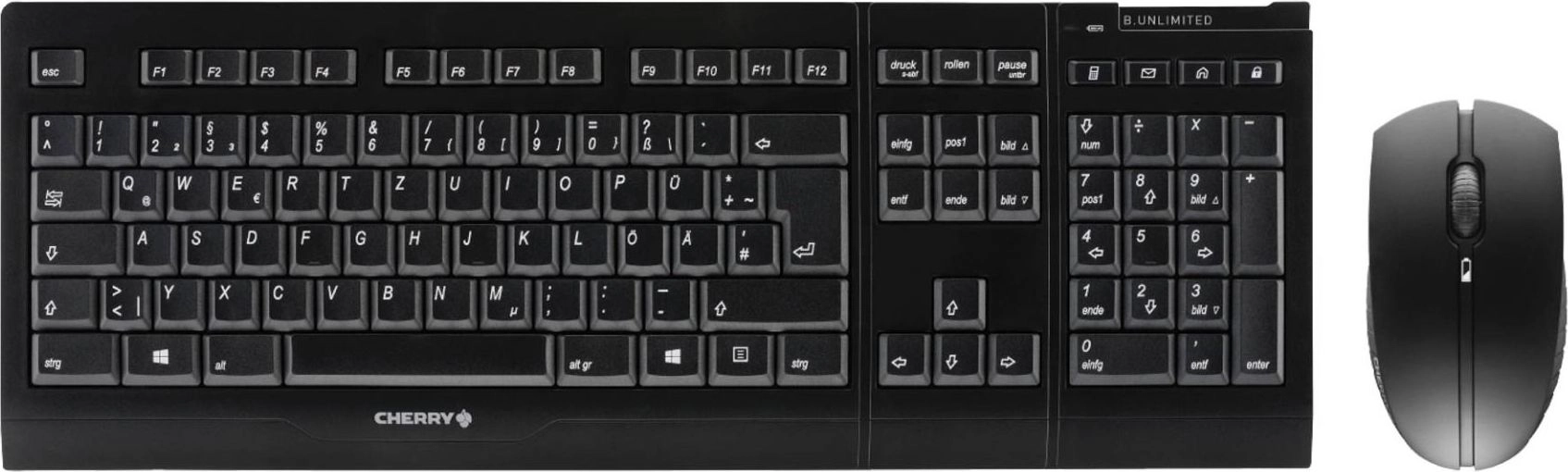CHERRY B.UNLIMITED 3.0 tastatūra Pele iekļauta Birojs RF Bezvadu Vācu Melns