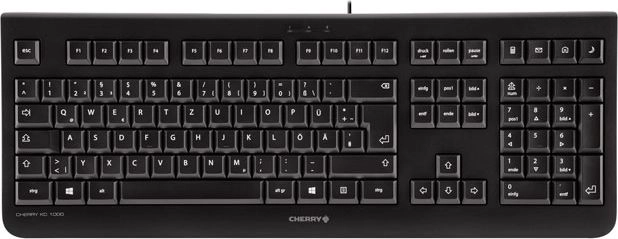 CHERRY KC 1000 tastatūra Birojs USB QWERTY Spāņu Melns