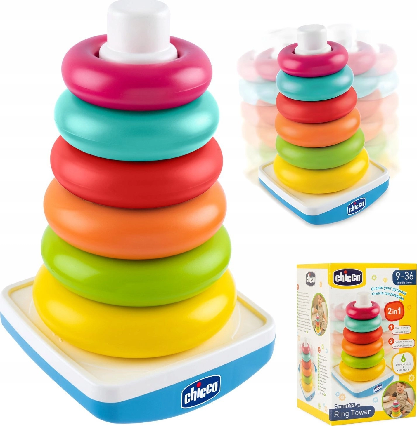 Colorful educational pyramid 2in1 Chicco 8058664176984
