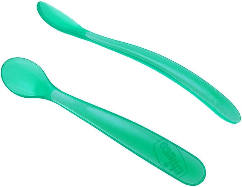 Chicco Children`s spoon  green  2 pcs