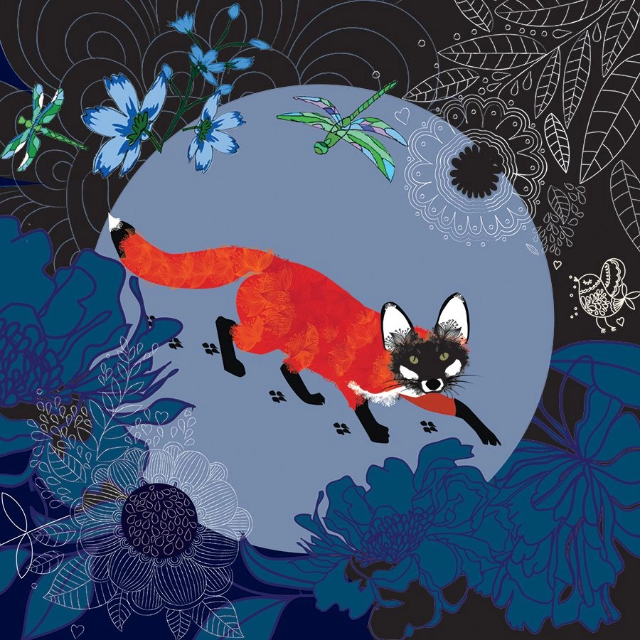 Clear Creation Swarovski square fox card