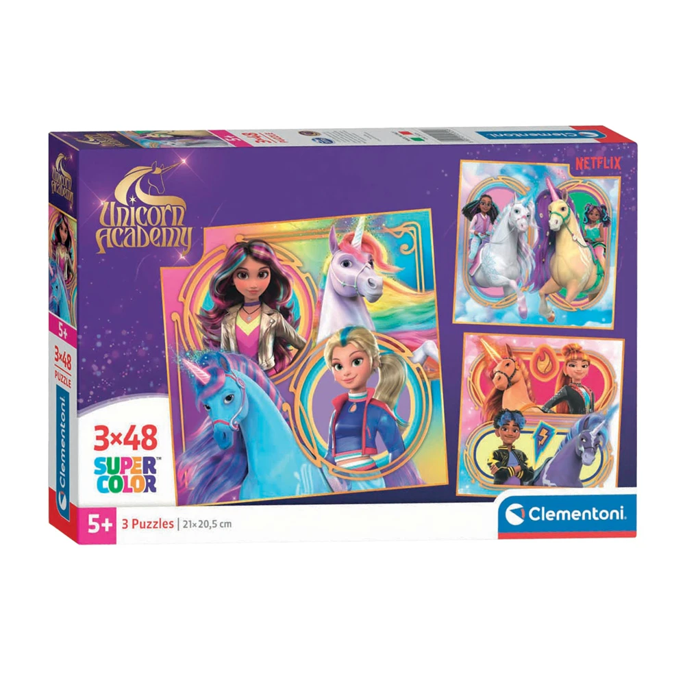 Clementoni 3x48 pcs Puzzles Unicorn Academy