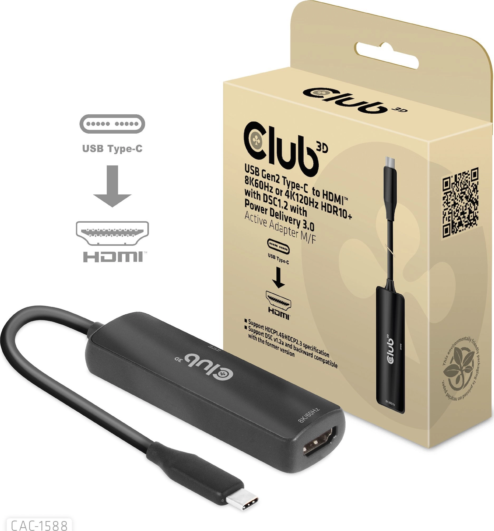 CLUB3D USB Gen2 Type-C to HDMI™