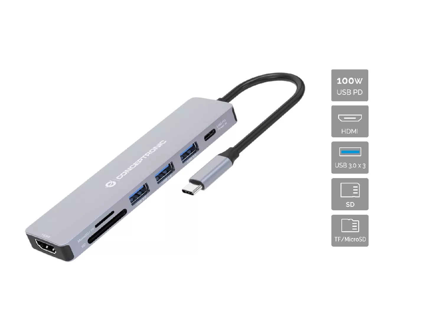 Conceptronic DONN19G 7-in-1 USB 3.2
