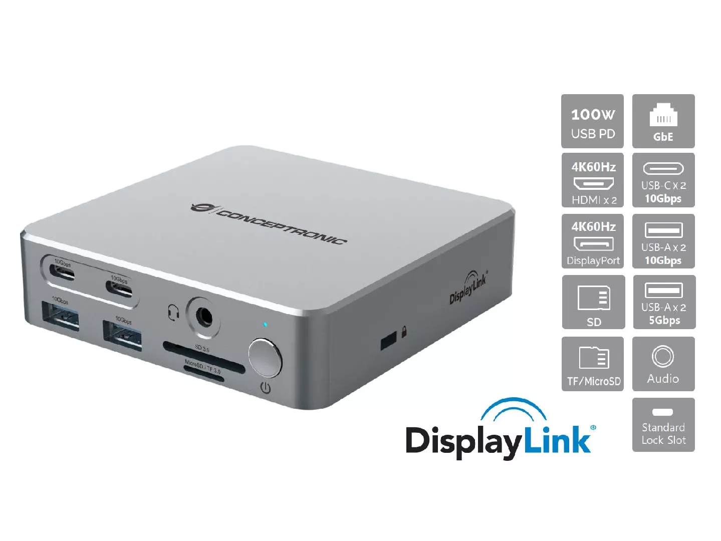 Conceptronic DONN25G 15-in-1 DisplayLink USB 3