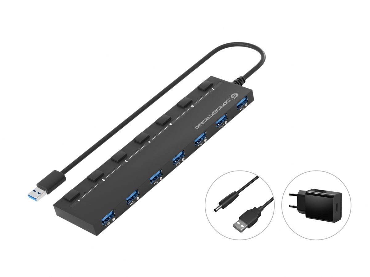 Conceptronic HUBBIES19BP 7-Port USB 3.0
